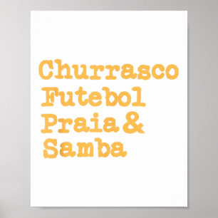 ブラジルBbqバーベキューブラジルBrasil Churrasco Fut ポスター