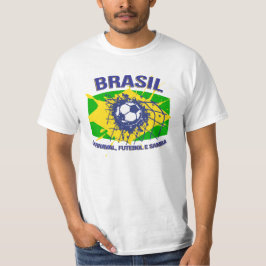 ブラジルCarnavalのFutebol eのサンバはTシャツを遊ばします Tシャツ