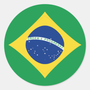 ブラジルFisheyeの旗のステッカー ラウンドシール