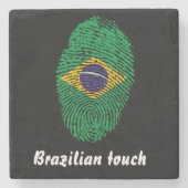 ブラジルtouch指紋認証フラグ ストーンコースター (正面)
