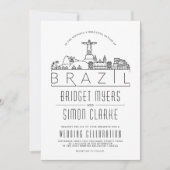 ブラジ結婚ル |スタイル化されたスカイライン招待状 招待状 (正面)
