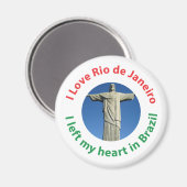 ブラジ離れルの私のハート- I Love Rio de Janeiro マグネット (正面/裏面)