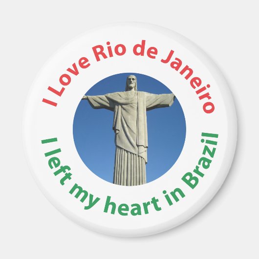 ブラジ離れルの私のハート- I Love Rio de Janeiro マグネット (正面)