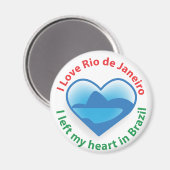 ブラジ離れルの私のハート- I Love Rio de Janeiro マグネット (正面/裏面)