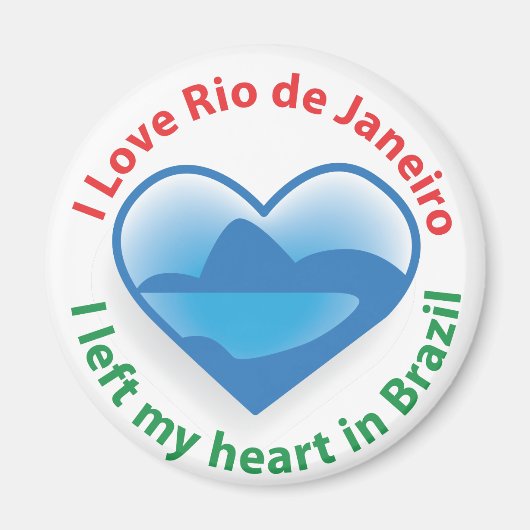 ブラジ離れルの私のハート- I Love Rio de Janeiro マグネット (正面)
