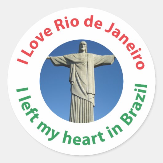 ブラジ離れルの私のハート- I Love Rio de Janeiro ラウンドシール (正面)