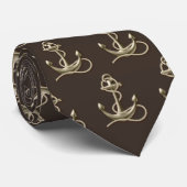 ブラスいかりオンブラウン ネクタイ (ロール)