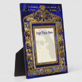 ブラスエドワーディアンフレーム（青） パーソナライズされた - フォトプラーク (側面)