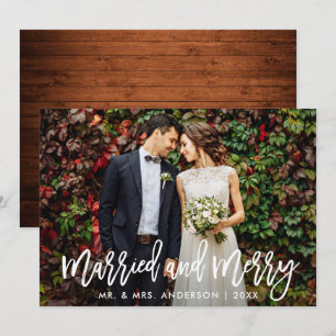 ブラスクリプト ウッド 結婚して楽しいクリスマスカード 招待状