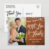 ブラスクリプト ラスティックウッド 愛と感謝 ウェディング ポストカード (正面/裏面)