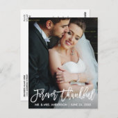 ブラスクリプト 永遠に感謝 ウェディングフォト モダン ポストカード (正面/裏面)