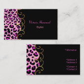 ブラスタイリッシュック&ピンクジャガープリント名刺 名刺 (正面/裏面)