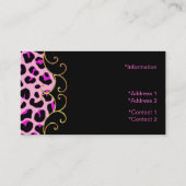 ブラスタイリッシュック&ピンクジャガープリント名刺 名刺 (裏面)