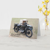 ブラストから過去ヴィンテージバイク誕生日カード カード (黄色い花)