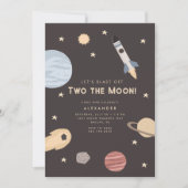 ブラストオフツーザムーンキッズ宇宙誕生日 招待状 (正面)