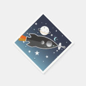 ブラストオフロケット船宇宙誕生日パーティー スタンダードカクテルナプキン (角)