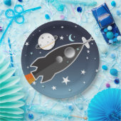 ブラストオフロケット船宇宙誕生日パーティー ペーパープレート (パーティー)