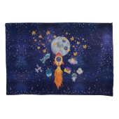 ブラストオフロッケシップ子供寝具枕ケースセット 枕カバー (正面左)