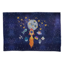 ブラストオフロッケシップ子供寝具枕ケースセット 枕カバー