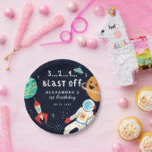 ブラストオフ宇宙テーマバースデーパーティー ペーパープレート (パーティー)