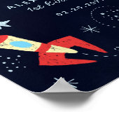 ブラストオフ宇宙テーマ誕生日ウェルカムサイン ポスター (角)