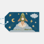 ブラストオフ宇宙冒険子供の誕生日 ギフトタグ (裏面横)