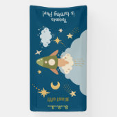 ブラストオフ宇宙冒険子供の誕生日 横断幕 (縦)