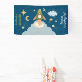 ブラストオフ宇宙冒険子供の誕生日 横断幕 (インサイチュ)