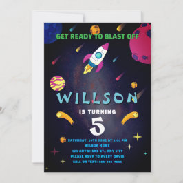 ブラストオフ宇宙誕生日 招待状