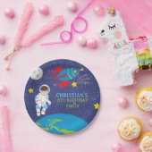 ブラストオフ宇宙飛行士誕生日 ペーパープレート (パーティー)