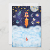 ブラストオフ招待状、宇宙誕生日招待状 招待状 (裏面)