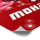 ブラストオフ指定された赤ロケット宇宙少年のポスター ポスター (角)