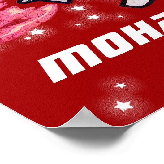 ブラストオフ指定された赤ロケット宇宙少年のポスター ポスター (角)