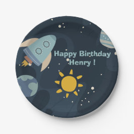 ブラストオフ最初ののまわりに旅の太陽の最初の誕生日 ペーパープレート