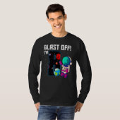 ブラストオフ私は8誕生日宇宙飛行士8宇宙パーティー Tシャツ (正面フル)