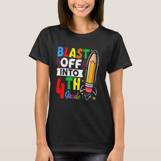 ブラストオフ4年生新学期初日 Tシャツ (正面)