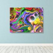 ブラストカラフル流体アートデジタルポイ絵画ント キャンバスプリント (インサイチュ (ウッドフロア))