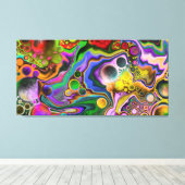 ブラストカラフル流体アートデジタルポイ絵画ント キャンバスプリント (インサイチュ (ウッドフロア))