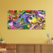 ブラストカラフル流体アートデジタルポイ絵画ント キャンバスプリント (インサイチュ (リビング))