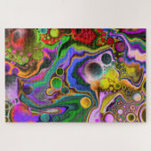 ブラストカラフル流体アートデジタルポイ絵画ント ジグソーパズル (横)
