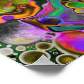 ブラストカラフル流体アートデジタルポイ絵画ント ポスター (角)