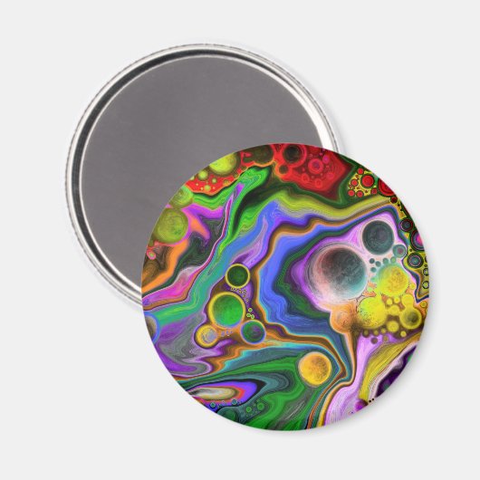 ブラストカラフル流体アートデジタルポイ絵画ント マグネット (正面/裏面)