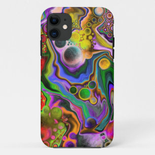 ブラストカラフル流体アートデジタルポイ絵画ント iPhone 11 ケース