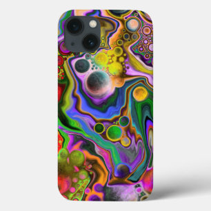 ブラストカラフル流体アートデジタルポイ絵画ント iPhone 13ケース
