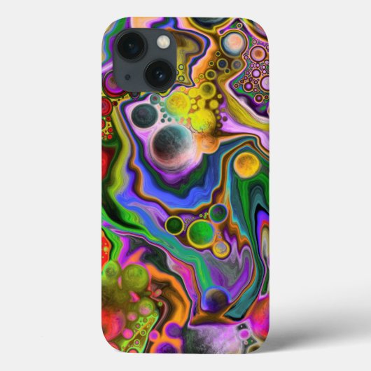 ブラストカラフル流体アートデジタルポイ絵画ント Case-Mate iPhoneケース (裏面)