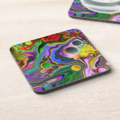ブラストカラフル流体アート絵画の流れ コースター (左側)