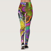 ブラストカラフル流体アート絵画の流れ レギンス (裏面)