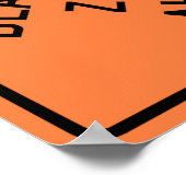 ブラストゾーンアヘッド高速道路建築標識 ポスター (角)