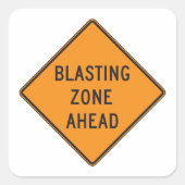ブラストゾーン前方警告標識の安全性 スクエアシール (正面)