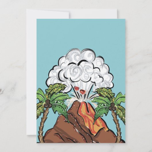 ブラスト恐竜の誕生日招待状 招待状 (裏面)